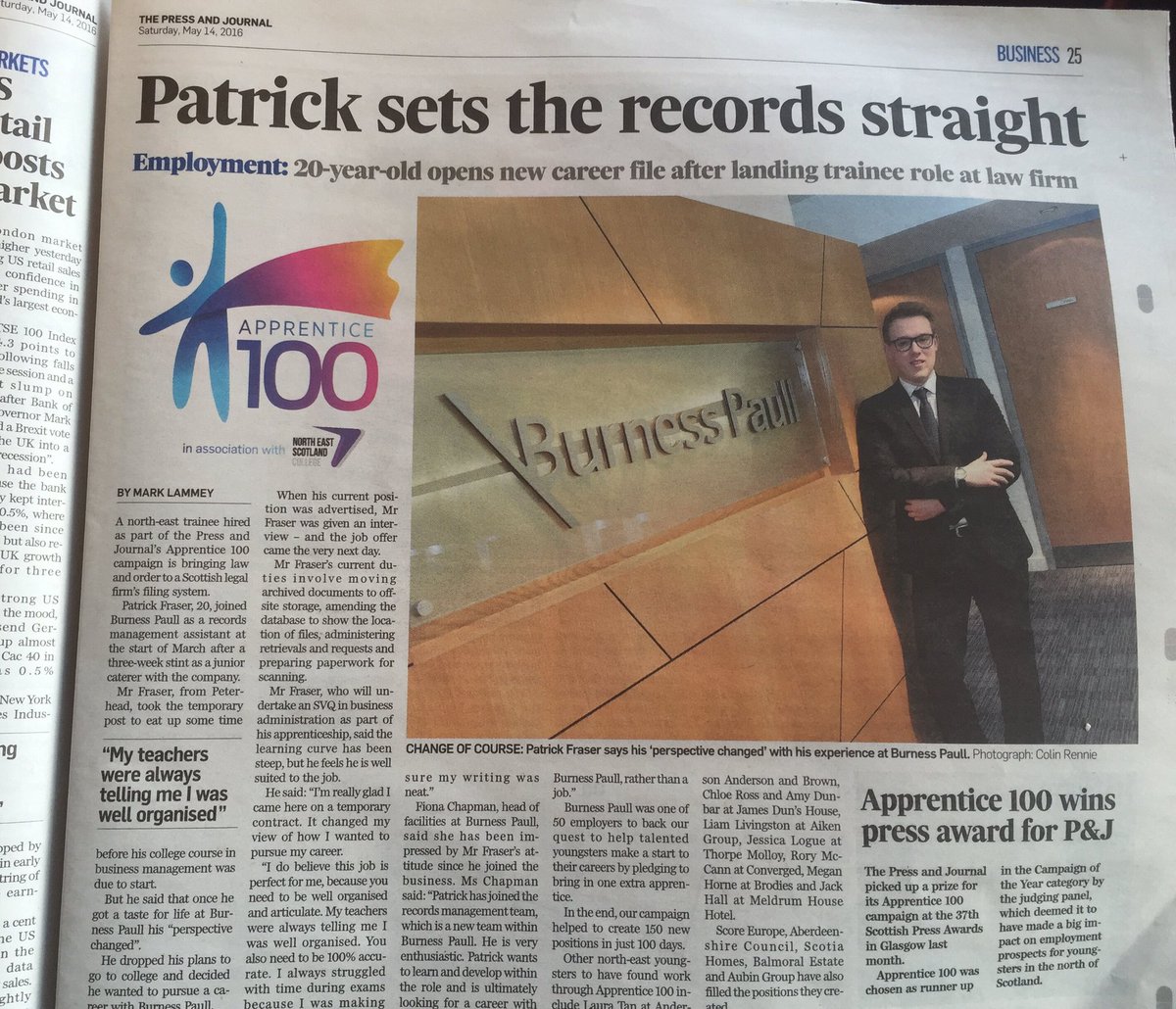 efb615's tweet photo. @BurnessPaullLLP @BurnessPaullHR @pressjournal Great to read about the continuing success of #Apprentice100 https://t.co/SZ9dib51Gf