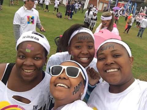 MashalaSandra's tweet photo. #capiteclivebetter @TheColorRunSA #ColorRunSelfie We made it to the finish line @RekordNewspaper https://t.co/iK6rlzaP3D