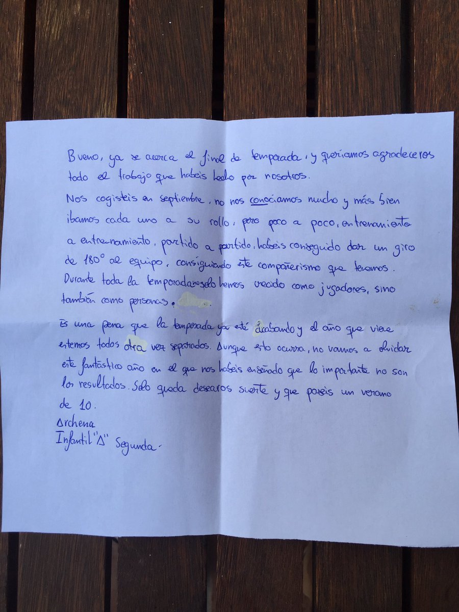apalagarri's tweet photo. Carta de fin de temporada de mi equipo! #Gracias @archenafc también dar las gracias a @Fran_11_98 por toda la ayuda! https://t.co/XWwsfpzSUN