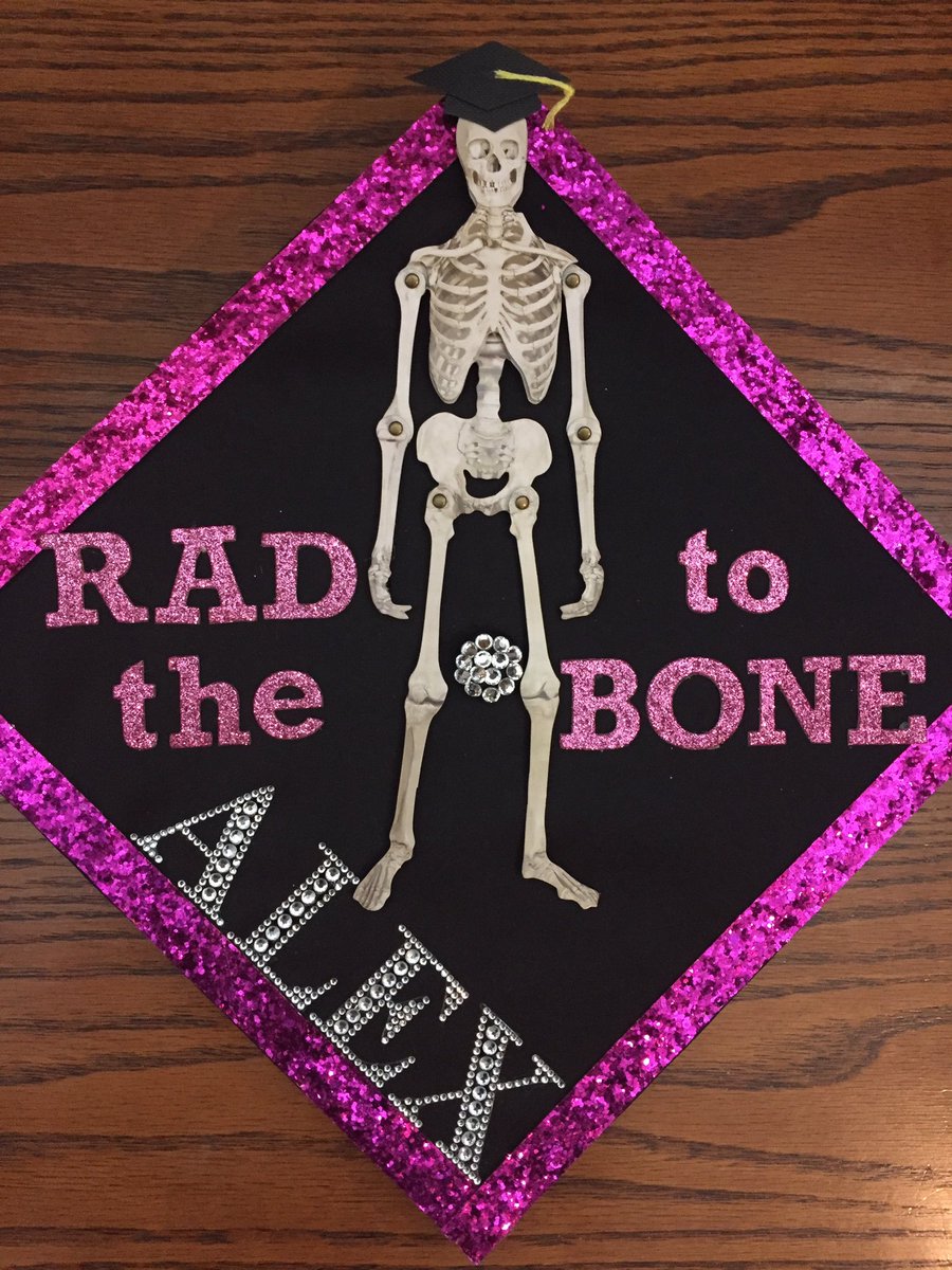 so happy with how this turned out!💀🎓 #graduationcap #radiologictechnology #xrayschool #ididit