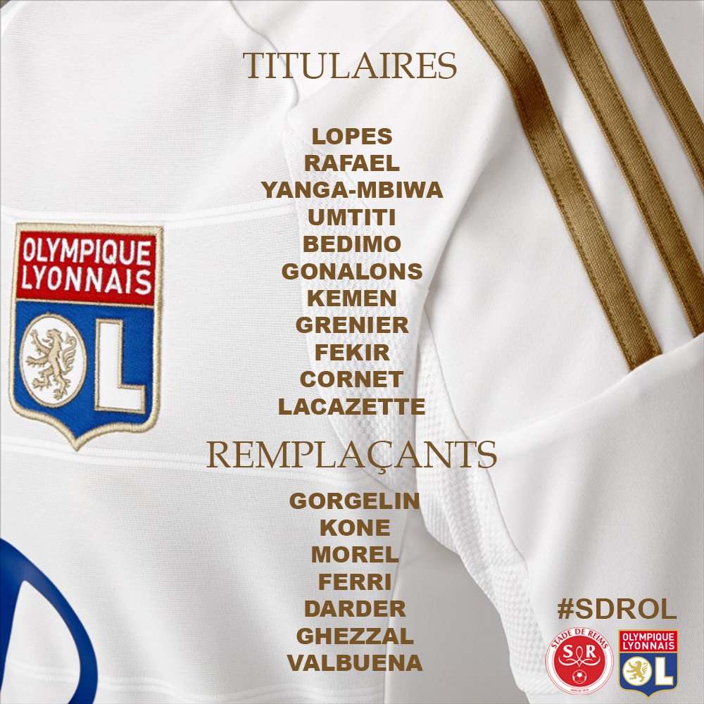 OL's tweet photo. #SDROL à 21h !! 
La compo de la #teamOL !! https://t.co/87seGaWRjr