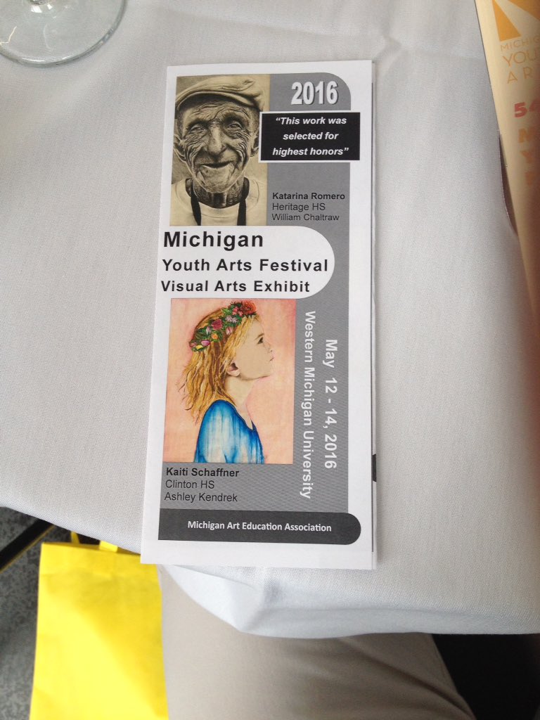 CHSRedwolfSTEM's tweet photo. Clinton's Kaiti Schaffner makes cover of #MYAF2016 brochure with painting of her sister🎨 @RedskinsCHS
@lenaweenews https://t.co/FUh8CLQlXg