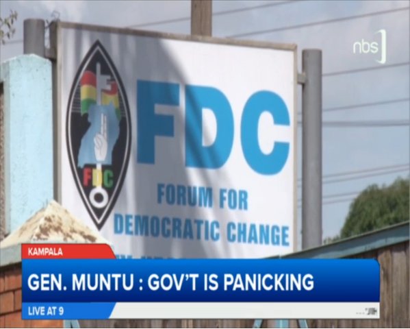 nbstv's tweet photo. FDC has responded to the arrest &amp; charges of treason against Dr Besigye: "The government is panicking" #LiveAt9 https://t.co/Pfma5cATjV