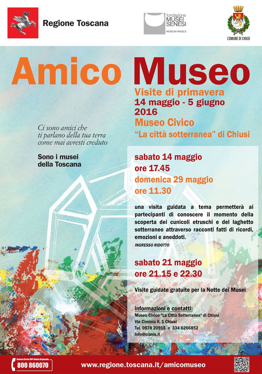 Oggi ore 17:45 in occasione di #amicomuseo , tour guidato in collaborazione con il gruppo archeologico di chiusi.