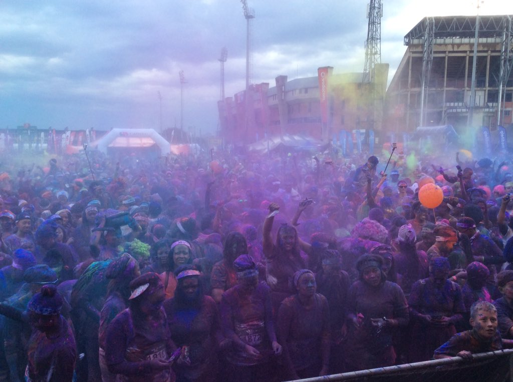 CityTshwane's tweet photo. Purple,Blue and Yellow!!!!!@TheColorRunSA #TshwaneColorRun https://t.co/z42hY1JW1E