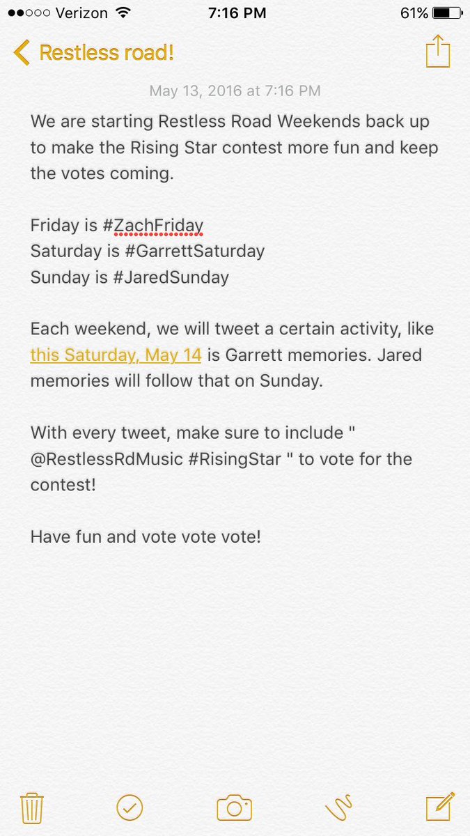 RRWeekends's tweet photo. Today is @garrettnichols_ 1 year anniversary tweet your memories w/ him #RisingStar @RestlessRdMusic here for info https://t.co/mkYhS3US70