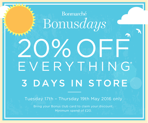 WeLoveMerthyr's tweet photo. Get 20% off at Bonmarché Graham Way between Tuesday 17th May – Thursday 19th May. T&amp;Cs apply. @bonmarche https://t.co/ouAU4dNoTj