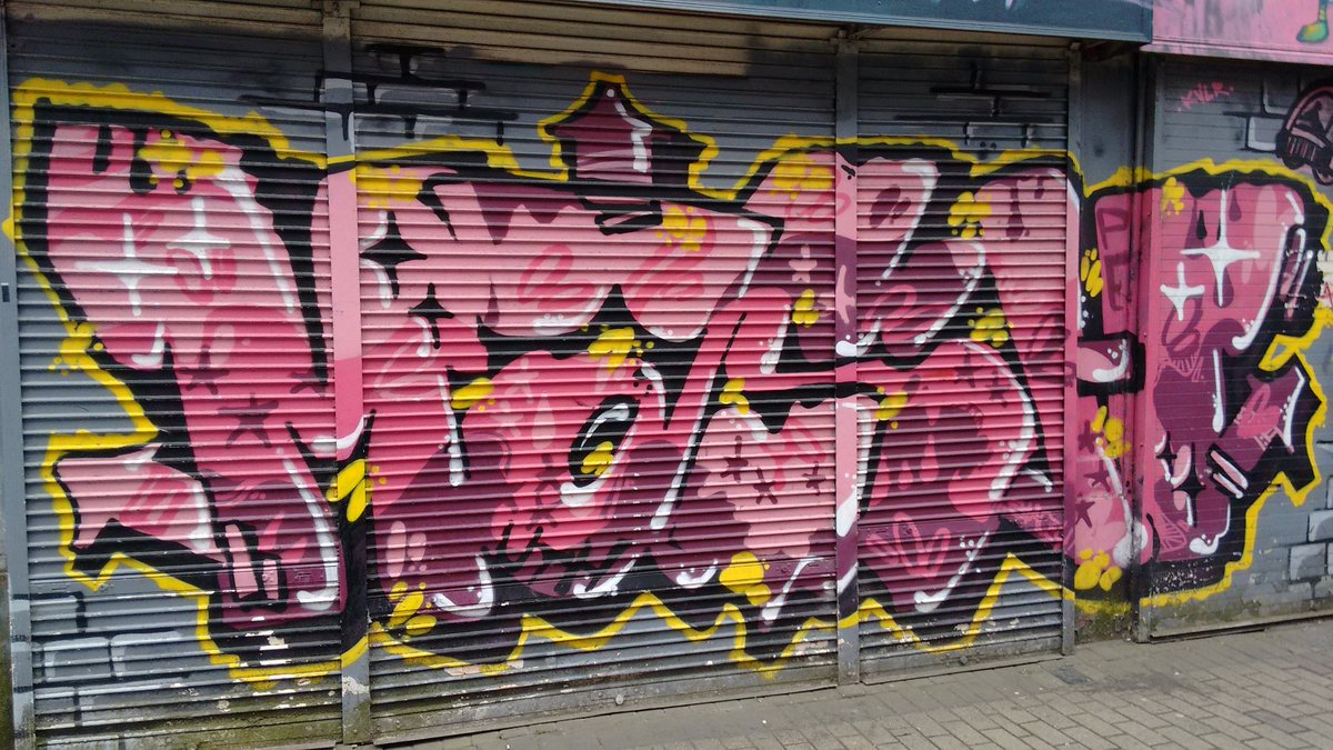 Belfast_Beyond's tweet photo. Shutters on Lower Garfield St #Belfast #NorthernIreland by #TMNCrew #Raser #Docko #Mash #TheMostNasty #streetart https://t.co/ZUpudftJVL