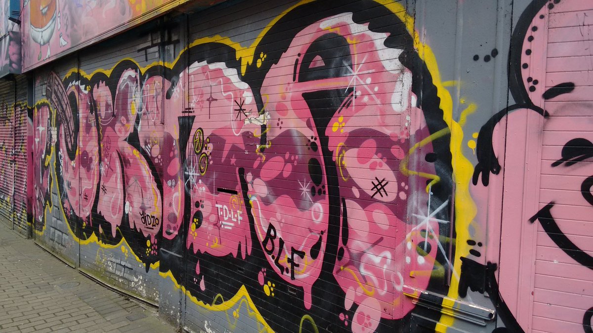 Belfast_Beyond's tweet photo. Shutters on Lower Garfield St #Belfast #NorthernIreland by #TMNCrew #Raser #Docko #Mash #TheMostNasty #streetart https://t.co/ZUpudftJVL