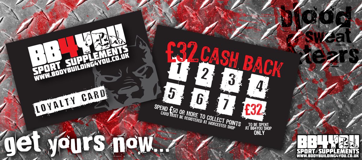 body_building4u's tweet photo. GEt your £32 Cash Back at our shop only! Grab your Loyalty Card! https://t.co/wLkMYPZJB4