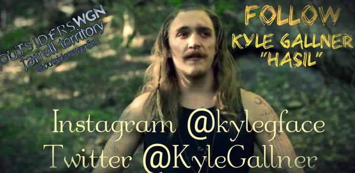 BetaTerritory's tweet photo. This week's #FarrellFollow is @KyleGallner "Hasil" Follow Kyle here & on IG. https://t.co/Hky9s47zJT #OutsidersWGN https://t.co/5vTvUA70Ff