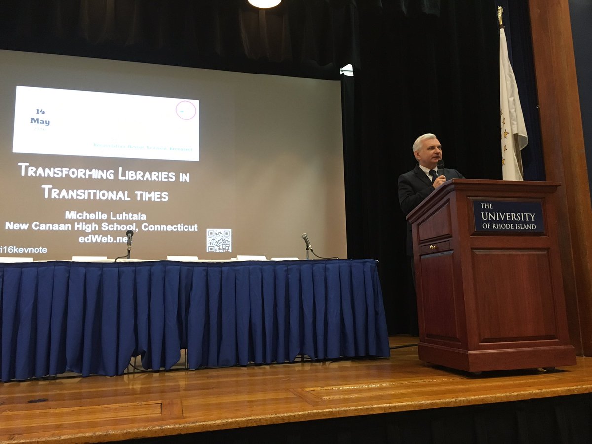MarianneMirando's tweet photo. Senator Jack Reed, library champion! #SLRI2016 #mediasmartri #senatorjackreed https://t.co/5O0Y2ASSyg