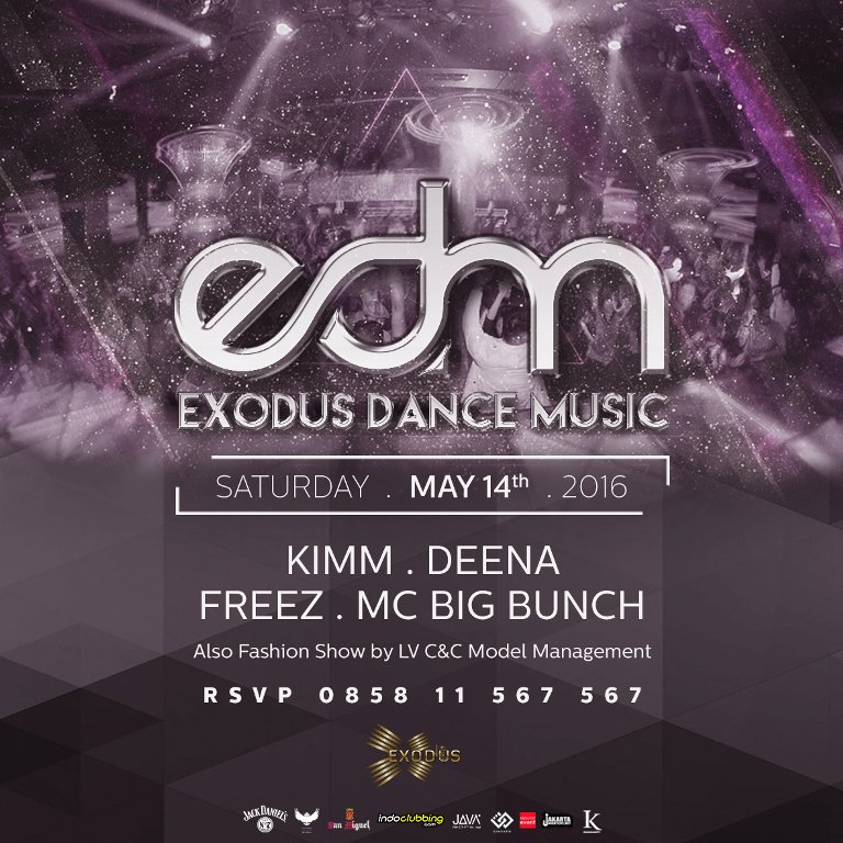 EXODUS DANCE MUSIC
TONITE 14th May 2016
<a href="/djkimm_/">Ryan Hakim Setiawan™</a> <a href="/djkimm_/">Ryan Hakim Setiawan™</a> <a href="/deena_dj/">dina miranti</a> <a href="/BigBunch/">Temmy ||  BigBunch</a> 
RSVP 0858 11 567 567