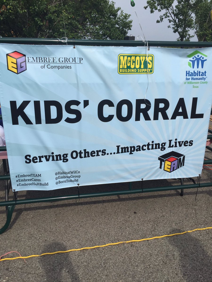 HabitatWilCo's tweet photo. @embreegroup Kid's Corral @ Panel Build is the place to be! #EmbreeH4HBuild @BornToBuild https://t.co/i1MVgCRGa5