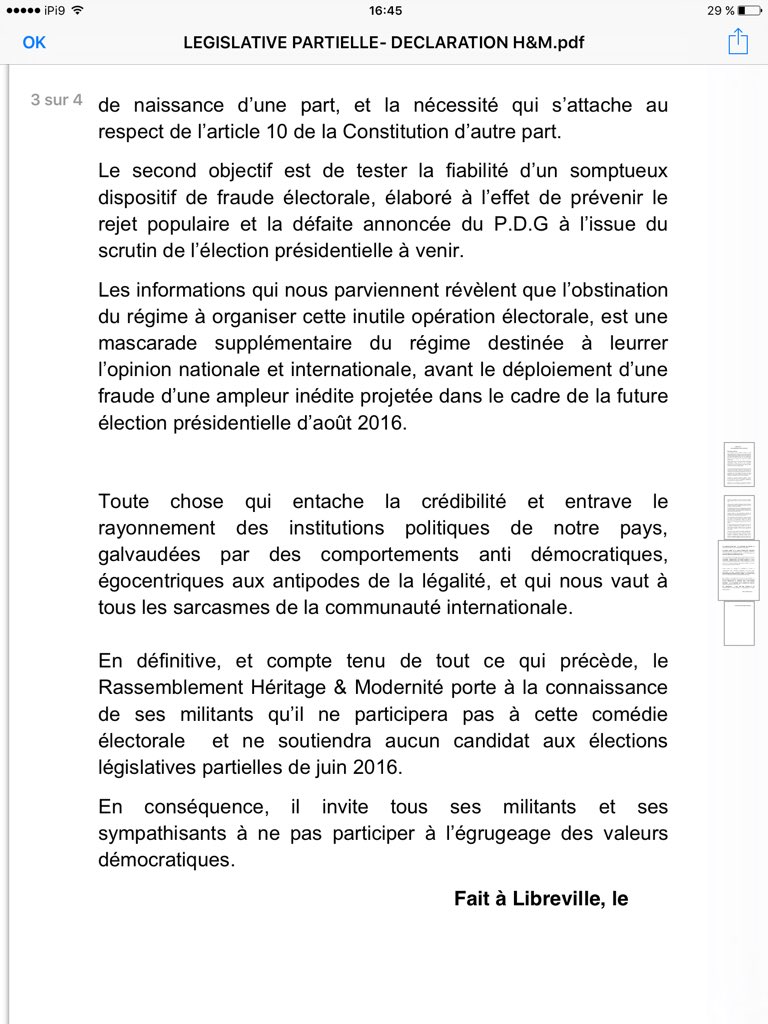 ABChambrier's tweet photo. Communication du Rassemblement Héritage et Modernité 14-05-2016. #Gabon https://t.co/llW1A3mOHq