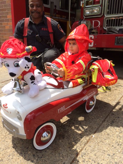 FDNY's tweet photo. Future #NYCBravest at your service! We're having a great time at #Engine326 & #Ladder160 in #Queens! #FDNYOpenHouse https://t.co/8wOLZUHCFf