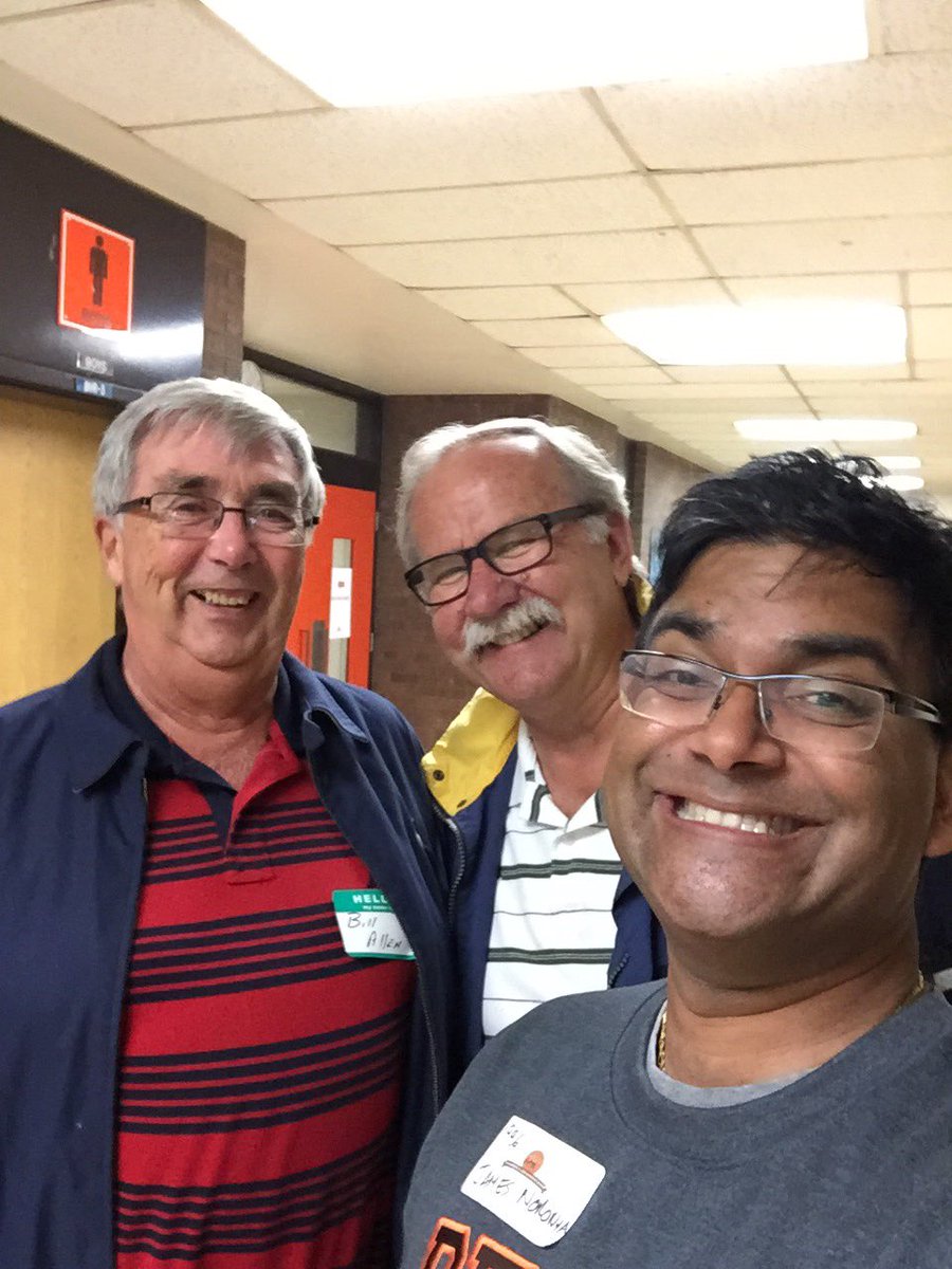jamesnoronha's tweet photo. Mr. Allen &amp; Mr. Lesiak's first selfie.  #MCI50th @mcibears https://t.co/wcSM4qNpR9 https://t.co/Ydg3WzQf8l