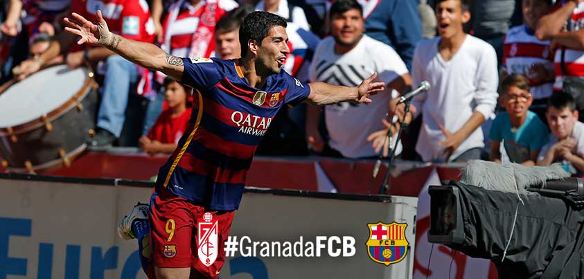 FCBarcelona's tweet photo. 👻 #GranadaFCB is on Snapchat too! Follow us! 
User 👉 FCBSnap https://t.co/8Y5EWaOOjK