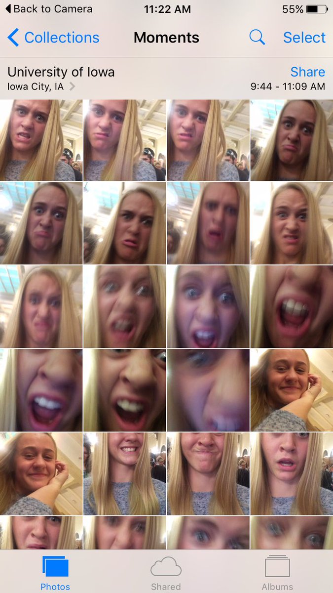 macythompson13's tweet photo. Just spammed Payton's phone with selfies. Somehow the iCloud made them all come back to my own phone...😁😁 #backfired https://t.co/UTeN94hCpn