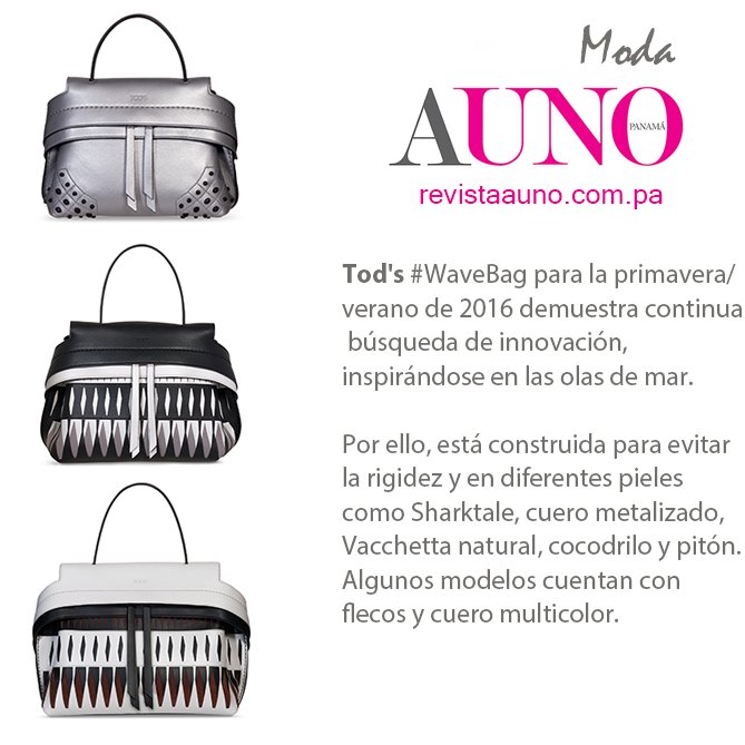 AunoPanama's tweet photo. #Tods #WaveBag demuestra la constante innovación de la marca al inspirarse en las olas del mar. ¡Un belleza #AUNO! https://t.co/LKzW5yIXgV