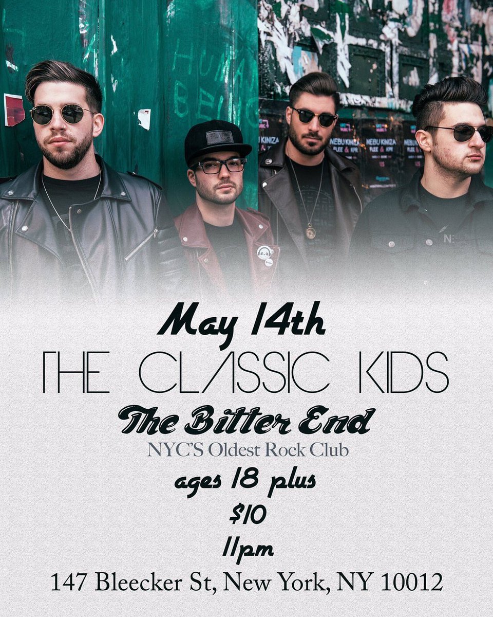 TheClassicKids's tweet photo. Show. Reminder: Tonight. The. Bitter. End. NYC. See. You. There 🎙 https://t.co/nW5vqHU39b