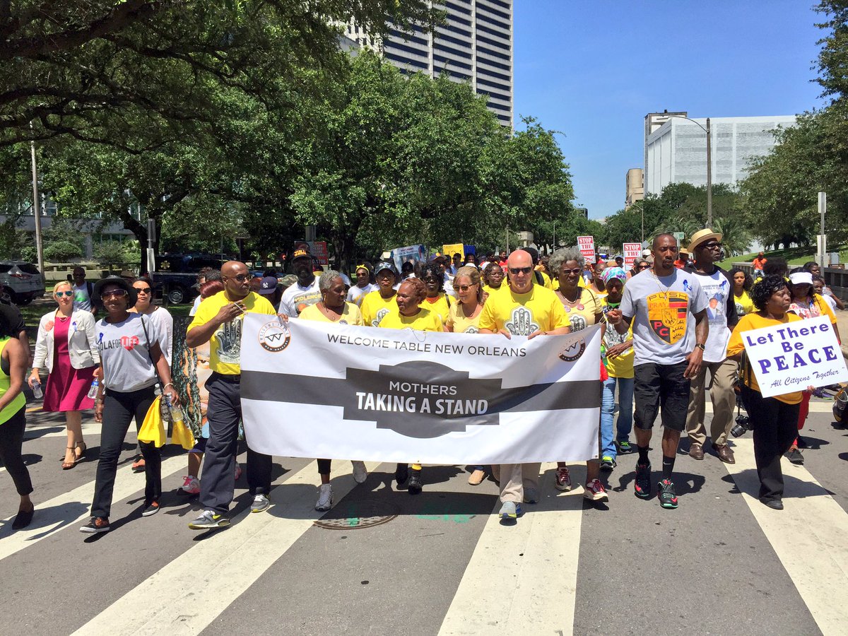#NOPD walking with mothers who've lost their sons today in silent march against violence. #TakingAStand