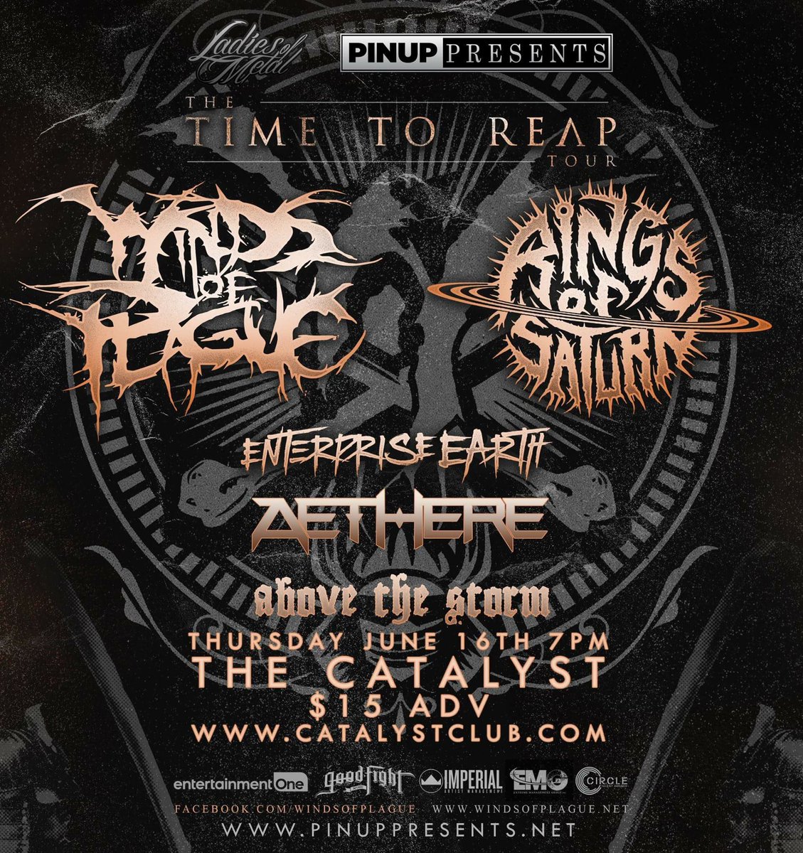 PinUpPresents's tweet image. NORCAL:
6/10 @ideclarewarband 
6/15 @hailthesun 
6/16 @windsofplague 
6/21 @SPITEca 
PinUpPresents.net
