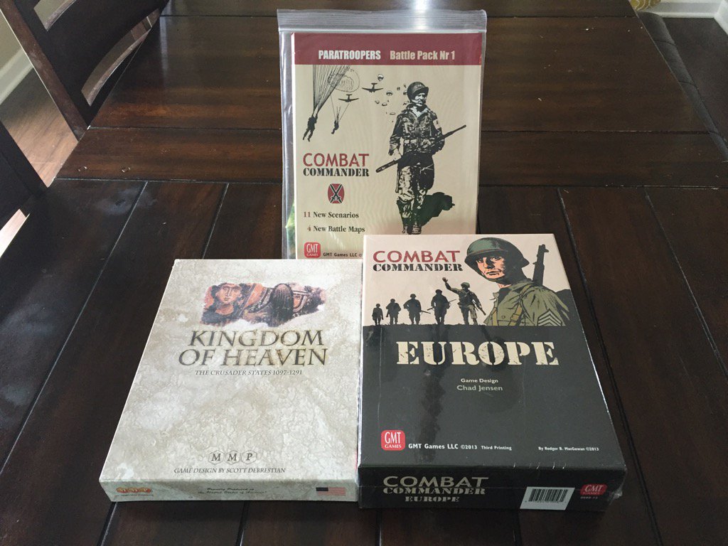 BrownsburgTM's tweet image. Delivery just came! @gmtgames #CombatCommanderEurope w/#ParatroopersBattlePack &amp;amp; @MultiManPub #KingdomofHeaven
