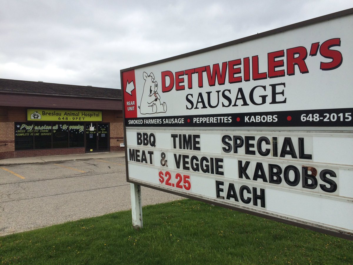 Dettweiler's Sausage outside of Kitchener is great. Conveniently located behind the Breslau Animal Hospital.