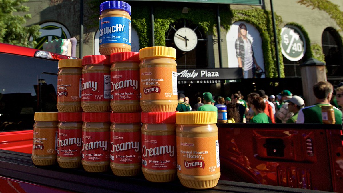 TimbersFC's tweet photo. A reminder that we will be accepting donations of peanut butter tomorrow for @oregonfoodbank. #FordPBDrive #RCTID https://t.co/O7YKRVVtYa
