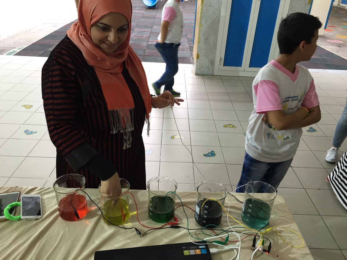 Teachers playing piano #makeymakey @DawhaHighSchool