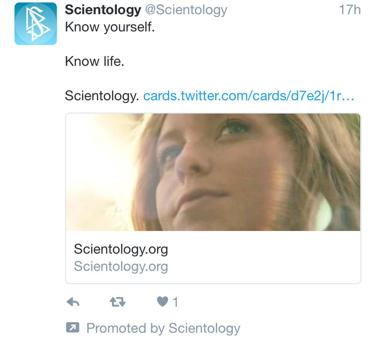 VideoSuggestion's tweet image. Woah Scientology, you really are popular, posted 17 hours ago + you paid Twitter to promote you = 1 like? Woooahhh