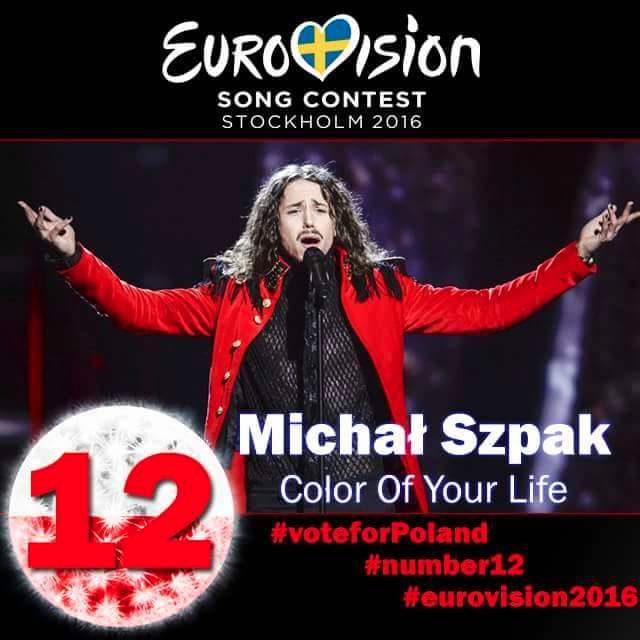 SonyMusicPL's tweet photo. EUROPE! Remember to vote tonight for POLAND! #12 #Eurovision #EurovisionFinal #MichalSzpak #ColorOfYourLife RETWEET! https://t.co/TGDPnWhCrp