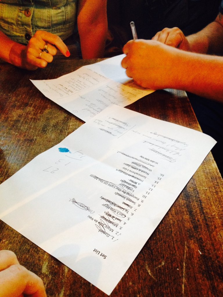 TBOperators's tweet photo. Set list prep!! https://t.co/DiZHOX2lAF