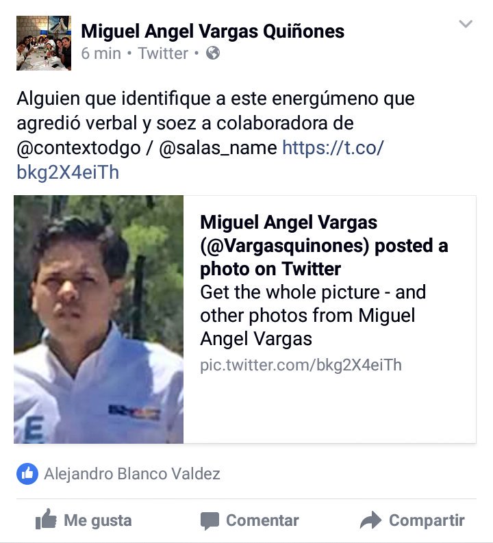mariie_amanda's tweet photo. Ahí está el sujeto que agredió a su reportera @Vargasquinones @contextodgo @AisputoDurango @DonRamonMX @double_moral https://t.co/P3kuYZ62J0