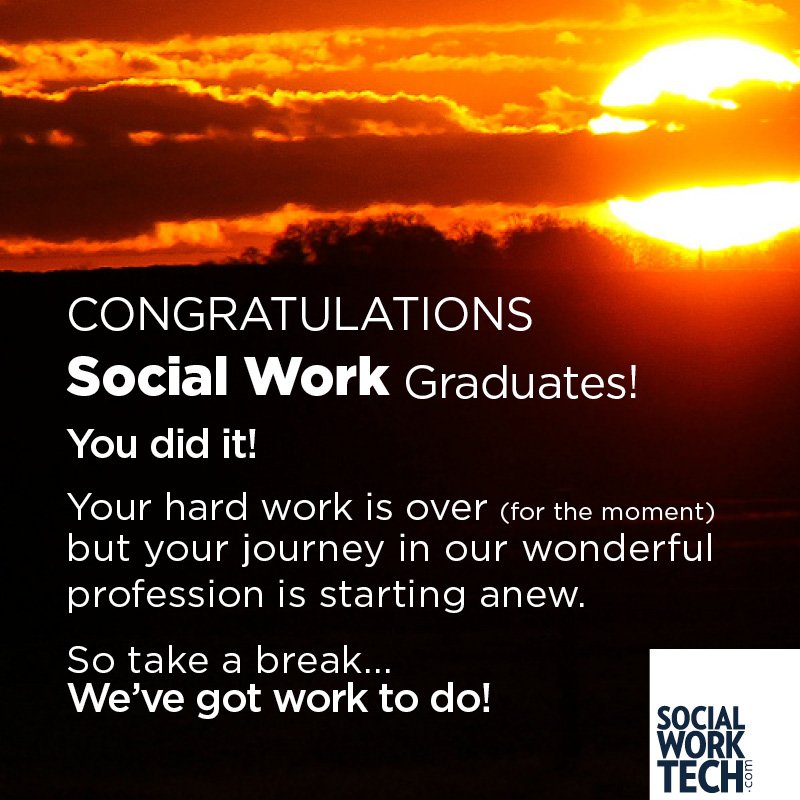 SocialWorkTech's tweet image. Congratulations to all the #SocialWork graduates in all the land! Right on!
