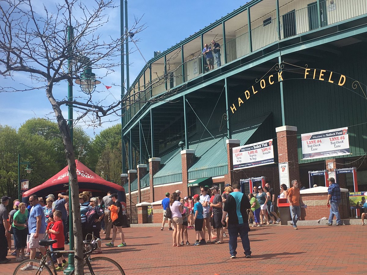 Peeps outside Hadlock Field - it's a beautiful day in #Portland <a href="/VisitPortland/">Visit Portland Maine</a> <a href="/visitmaine/">Maine Tourism Office</a> <a href="/PortlandSeaDogs/">Portland Sea Dogs</a>