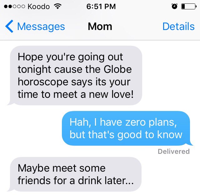 nofunpress's tweet photo. Mom's fishing for grandkids this weekend 😑 #horoscope #singlelol https://t.co/8psV94mhJ9