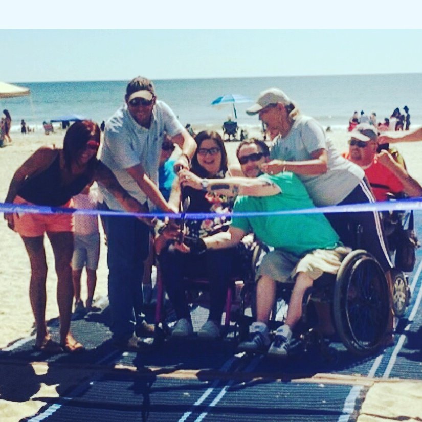 MayorJohnMiller's tweet photo. Who's beach is accessible to everyone starting today? Our beach! #mobimat #accessibility #theoceanisforeverybody https://t.co/QuumCJDDSb