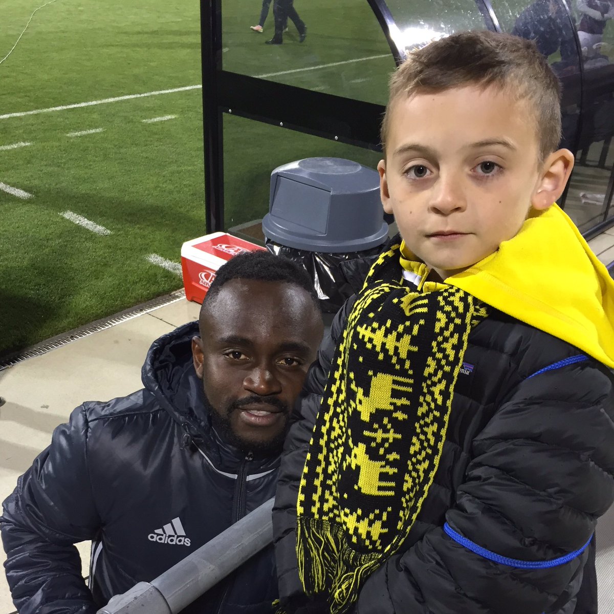 EmilyKegg's tweet photo. Congratulations on the goal tonight! Thank you for saying hello to my son. @11CedrickM #manofthematch https://t.co/cy7ZiBfHuq