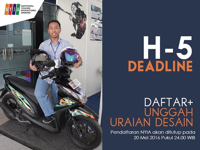 Jangan Lupa Guys....
H-5 menuju penutupan pendaftaran NYIA Ke-9 Tahun 2016
Pendaftaran GRATIS @lipiindonesia