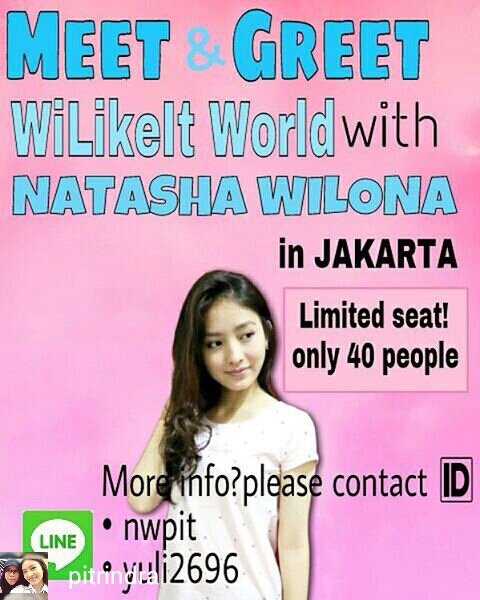 Haiii all WiLikeIt yukkk ikutan MnG <a href="/15natashawilona/">Natasha Wilona</a> in Jakarta😍😍kapan lagi seru"an breng iwil and WiLikeIt
