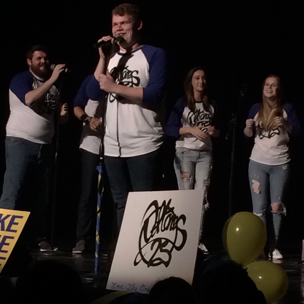 tqholden's tweet photo. Josh Diehl. Comm major and amazing singer.   Pretty good public speaker too. #DELTONES25.  #comm350 https://t.co/mmNCgaYgaB
