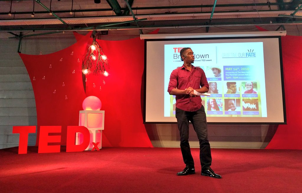 TedxBim's tweet photo. Tonight's MC is the candid, brilliant Jehroum Wood a.k.a "parrotfish guy" #TEDxBim @j_wood246 https://t.co/MMxE4AlIhi