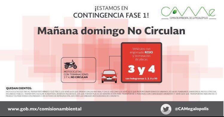 Ojo mañana los polis van a andar en chinga primer Domingo que se activa esto avisen a todos.