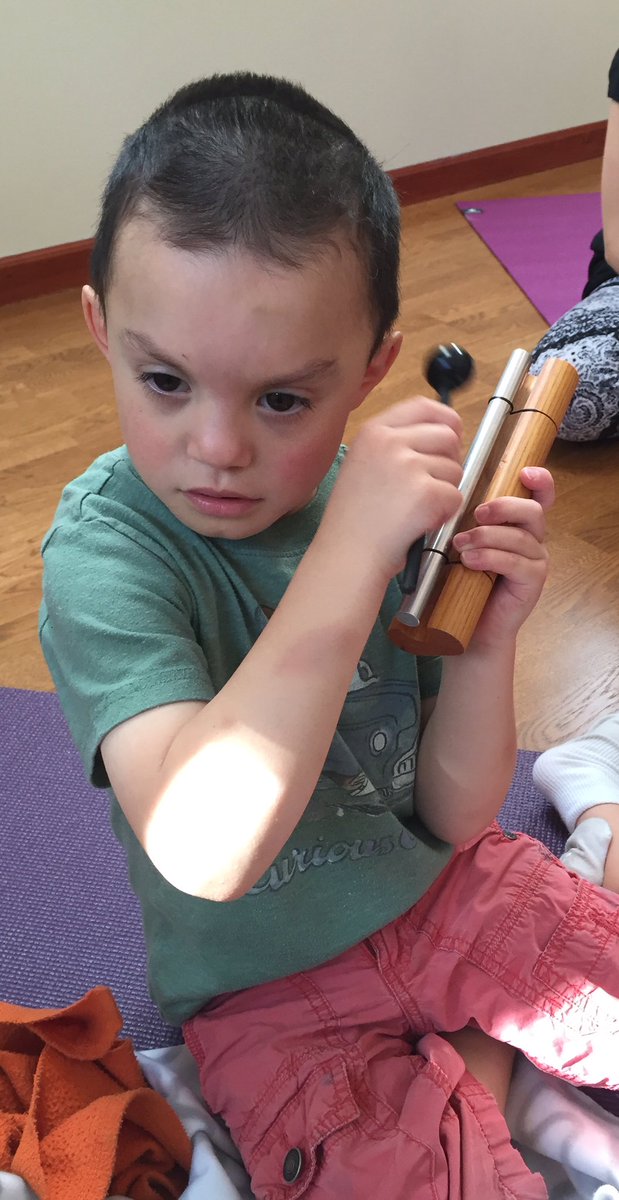 He can hear the chime and is mesmerized!