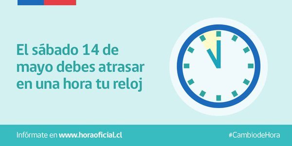 EpiOnTheRocks's tweet photo. RECUERDA hoy cambio d hora.! cuando sean las 00:00 hrs debes retrasar tu reloj en una hora https://t.co/2pBczQrKGy https://t.co/cvqMifYCJw