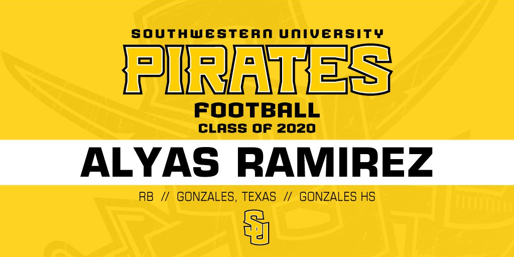 SUPiratesFB's tweet photo. SUFB welcomes #SoTx RB Alyas Ramirez @Alyas_22 #APiratesLife16 #BeSouthwestern https://t.co/nz8DIhXTgW