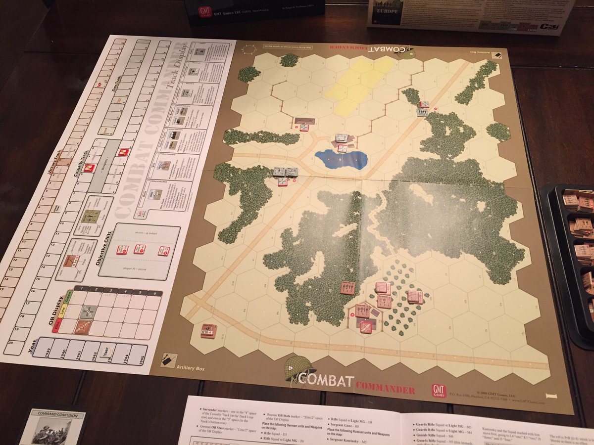 BrownsburgTM's tweet image. Trying game of @gmtgames #CombatCommanderEurope by myself. I&apos;ll be playing as the Russians vs. me as the Germans.