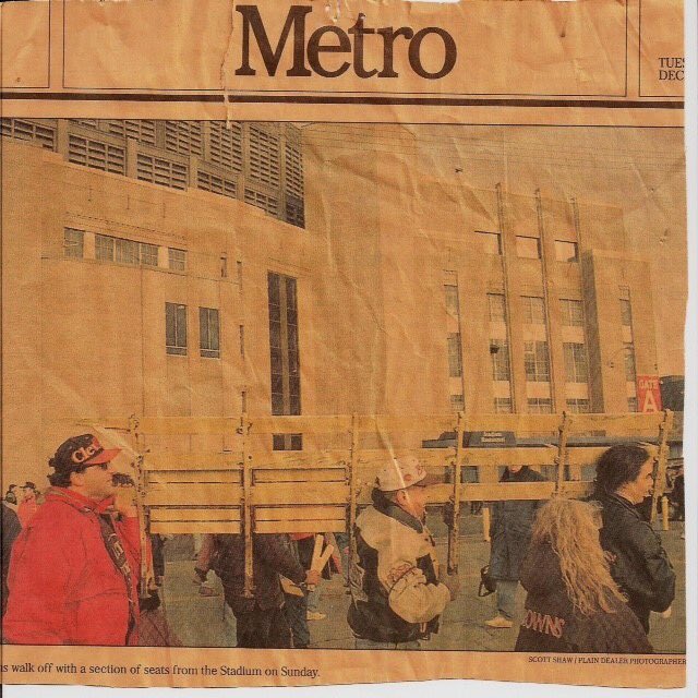 axismg's tweet photo. Me walking out of Cleveland Municipal Stadium for the final time after #Browns last game. #Believeland #FModell https://t.co/NZ7QwzlwbD